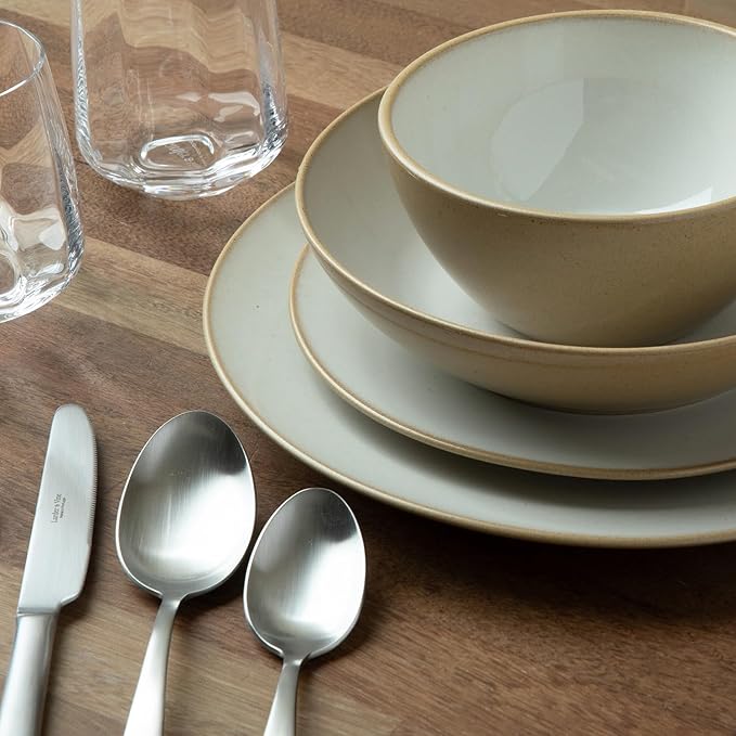 Larder &amp Vine Ceramic Stoneware Dinnerware 16-Piece Set 4 Place Settings (Sand)