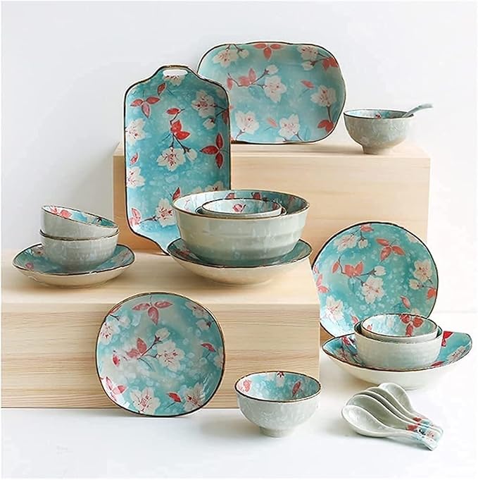 Dinnerware Set Luxury Family Dinner Service Set 11 Pcs Dinnerware Sets Porcelain Tableware Set with Plates Dishes and Bowls Ceramic Dinner Set Microwave and