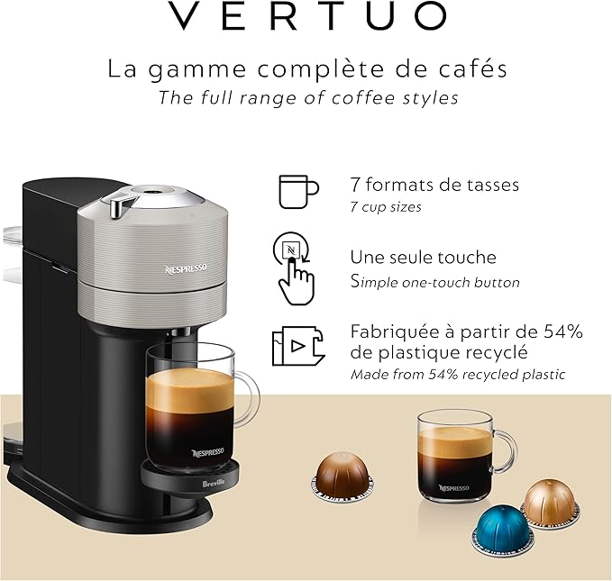 Nespresso Vertuo Next Coffee and Espresso Maker by Breville with Aeroccino Milk Frother