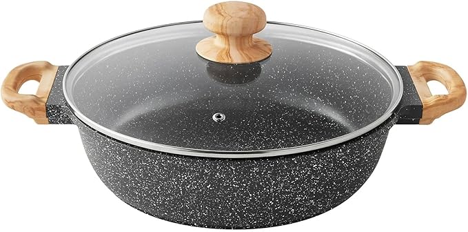 14-Piece Cast Aluminum Cookware Set Nonstick Prairie Signature Brown Speckle Kitchen Cooking Set Frypan Saucepan Dutch Pan Griddle 3 Felt Kitchen Cooking Set (Charcoal Speckle)