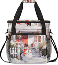 Xmas Snowman Coffee Maker Carrying Bag Graffiti Snowman Travel Storage Bag Compatible with K-Mini or K-Mini Plus Single Serve Coffee Brewer Carrying Case with Multiple Pockets &amp Shoulder Strap
