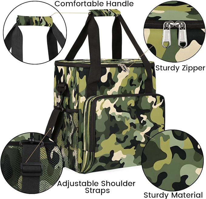 Abstract Camouflage Green Coffee Maker Travel Bag for K-Mini or K-Mini Plus Single Serve Coffee Brewer Portable Storage Tote Case for Tarvel