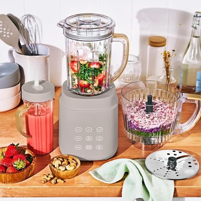 3-in-1 Kitchen System with Powerful Motor Food Processor Personal Blender &amp Multiple Functions for Smoothies (Porcini Taupe)