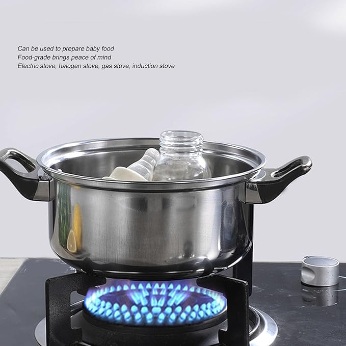 Stainless Steel Pots and Pans Set Nonstick 6 Piece Kitchen Cookware with Stay Cool Handles for Gas Electric Induction Cooking with Elegant Design for Home Non Materials