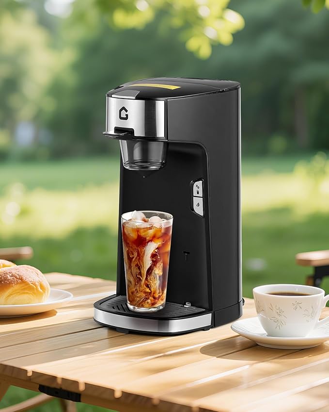 Garvee Single Serve Coffee Maker Single Cup Small Coffee Machine with 18.6 oz Water Tank for Capsule Ground &amp Tea Portable Coffee Maker for Home Office RV Camping Auto Shut Off Adjustable Tra