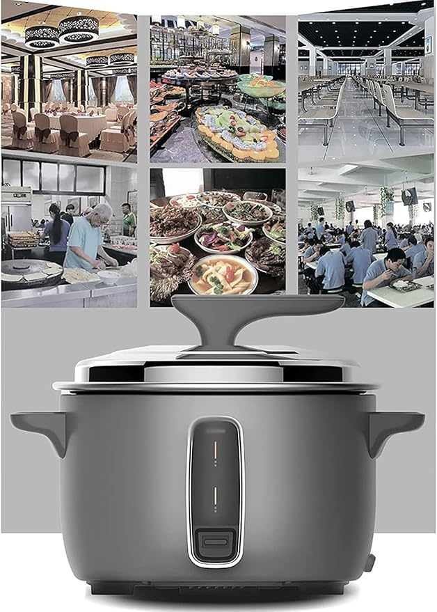 Rice Cooker 8/10/13/15/19/23/30L Large Thickened Honeycomb Black Crystal Non-Stick Inner for Restaurants Hotels (8L) ()