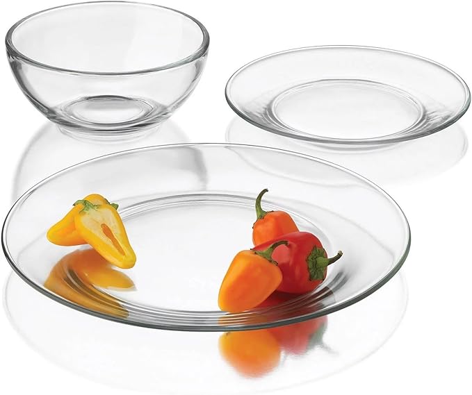 ELEMENT Set of 12 Glass Dinnerware Set