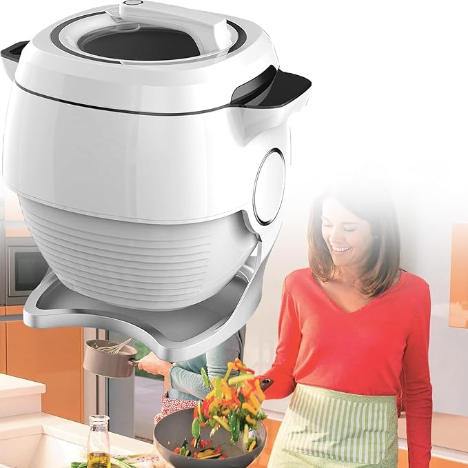 Portable Automatic Stir Fry Cooker 360° Rotation 3 Speed Adjustable Touch Panel Cooking Robot for Home and Outdoor Camping 220V