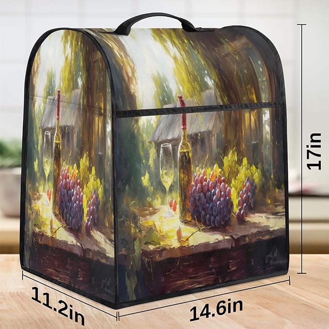 cfpolar Kitchen Aid Mixer Cover Compatible with 6-8 Quarts Grape Wine Farm Stand Mixer Cover Kitchen Aid Mixers Accessories Appliance Organizer Bag Dust Covers with Zipper Pocket