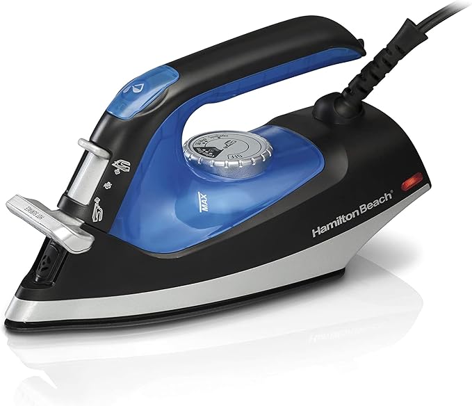 Hamilton Beach Power Elite Wave Action Blender For Shakes and Smoothies Puree Crush Ice &amp 2-in-1 Iron &amp Garment Steamer for Clothes with Continuous Steam Nozzle 5 Temperature