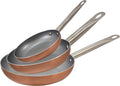San Ignacio Set of 3 Frying Pans (18.22 cm) Pressed Aluminium Suitable for Induction Optimum Plus