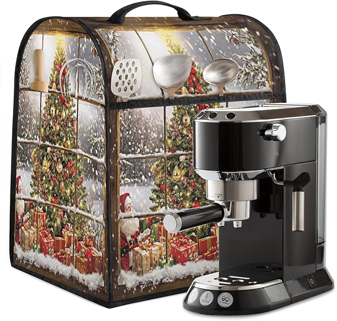 cfpolar Kitchen Aid Mixer Cover Compatible with 6-8 Quarts Christmas Tree Santa Claus Stand Mixer Cover Kitchen Aid Mixers Accessories Appliance Organizer Bag Dust Covers with Zipper Pocket