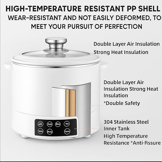 3L Low Sugar Rice Cooker with Lifting Steamer Basket Electric Stainless Steel Rice Maker Carb Reducing Fast Heating 3-Speed Touch Control Compact for Dorm Home Kitchen UseWhite