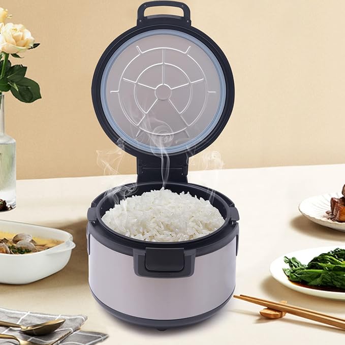 19 L/20QT Stainless Steel Rice Warmer Commercial Non-stick Insulated Rice Soup Bucket Inner Pot Large Thermos for Hot Food to Keep Food Warm(Silver)