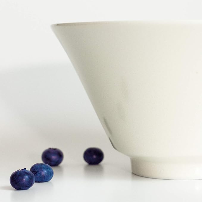 Aito Seisakusho 567-512 Ceramic Mino Ware Ciel Bowl &amp Spoon Pair Living Alone Set of 2 White Dishwasher Microwave Safe Made in Japan