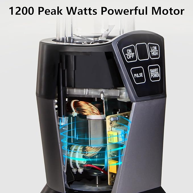 Liebe&ampLecker Smoothie Blender 1200 Peak Watts Blender for Smoothies Blenders with (2) 28-oz To-Go Cups &amp Solid Lid Personal Blenders for Shakes and Smoothies Ice Crushing &amp Frozen Frui