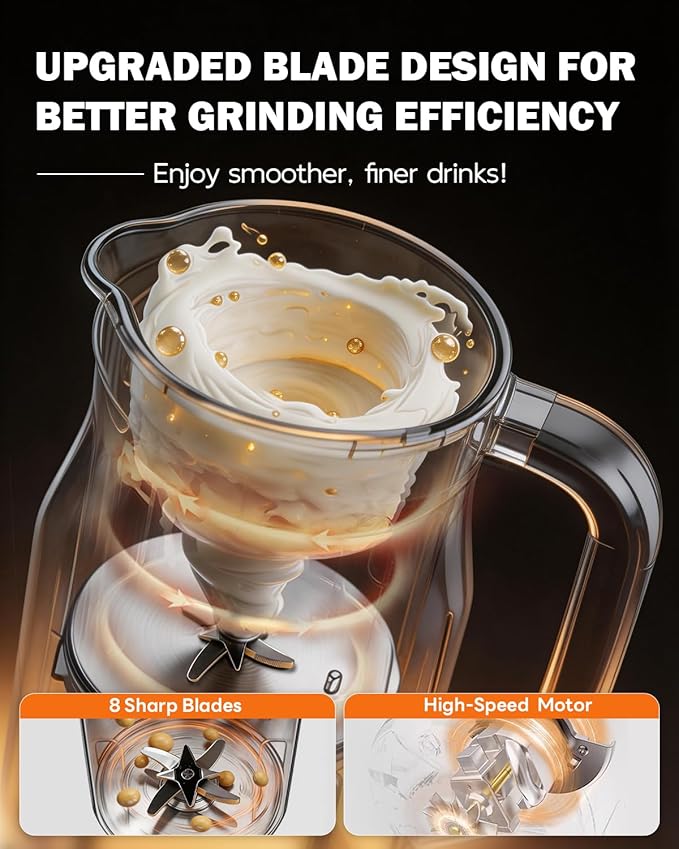 34 oz Nut Milk Maker Machine 8 in 1 Soy Milk Maker with Nut Milk Bag Plant Based Milk Maker for Almond Oat with Delay Start/Keep Warm/Self Cleaning Cream