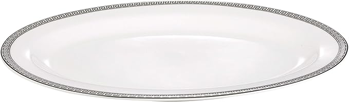 57-piece Dinnerware Set In Bone China (Service For 8) Silver Banded Formal Modern Contemporary Round 50 Piece Dishwasher Safe