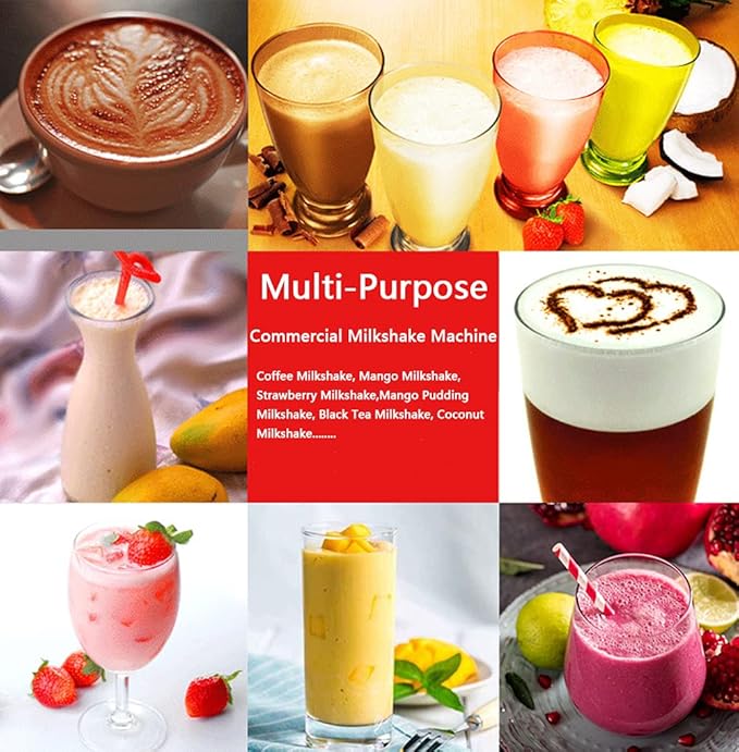 Milkshake Maker Drink Mixer Blender Machine with 800ML Cup Electric Single-Head Milk Shake Machine Stainless Steel Smoothie Milk Ice Cream Blender 180W