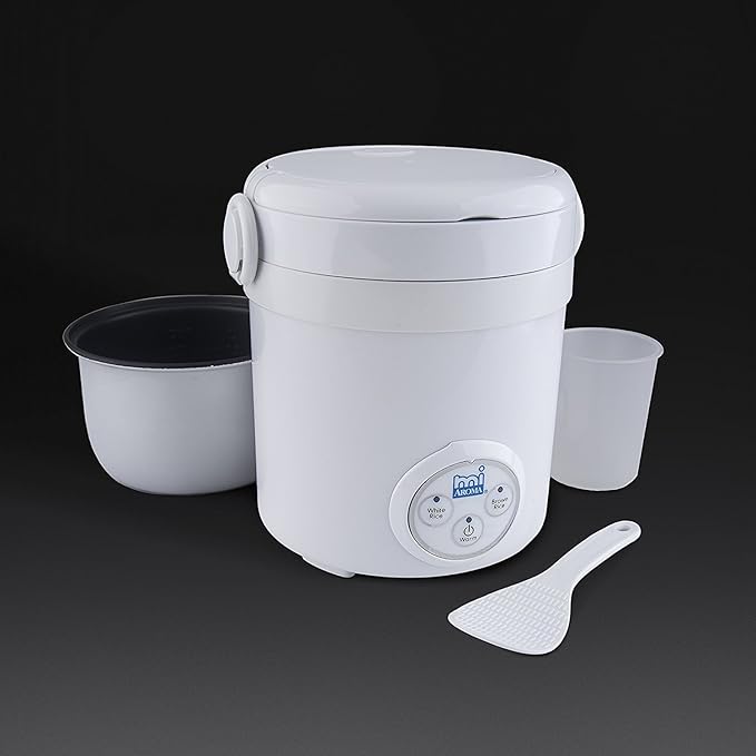 Aroma Housewares (MRC-903D) Mi 3-Cup (Cooked) (1.5-Cup UNCOOKED) Digital Cool Touch Mini Rice CookerWhite