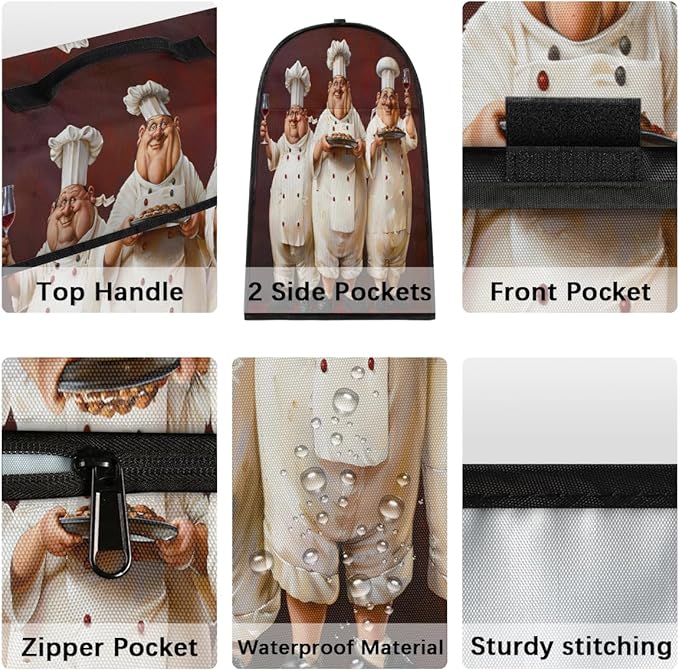 cfpolar Kitchen Aid Mixer Cover Compatible with 6-8 Quarts Red Chef White Fat Stand Mixer Cover Kitchen Aid Mixers Accessories Appliance Organizer Bag Dust Covers with Zipper Pocket