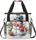 Christmas Snowman Coffee Maker Carrying Bag Modern Snowman Travel Storage Bag Compatible with K-Mini or K-Mini Plus Single Serve Coffee Brewer Carrying Case with Multiple Pockets &amp Shoulder Stra