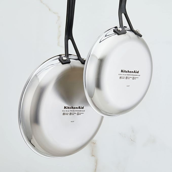KitchenAid 5-Ply Clad Polished Stainless Steel Frying Pan/Skillet 10 Inch - Stainless Steel