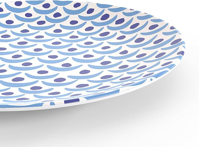 TervisHome Melamine Dinner Plates - Set of 4 | MediterraBlue Collection | Durable Stoneware-like Quality Dishwasher Safe Perfect for Indoor and Outdoor Use