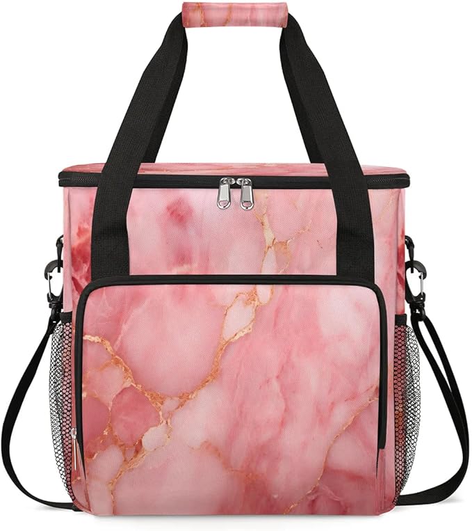 Rose Gold Abstract Marble Coffee Maker Travel Bag for K-Mini or K-Mini Plus Single Serve Coffee Brewer Portable Storage Tote Case for Tarvel