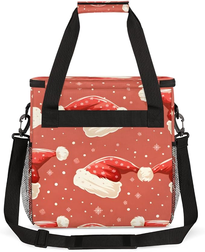 Christmas Hat Coffee Maker Carrying Bag Graffiti Hat Travel Storage Bag Compatible with K-Mini or K-Mini Plus Single Serve Coffee Brewer Carrying Case with Multiple Pockets &amp Shoulder Strap