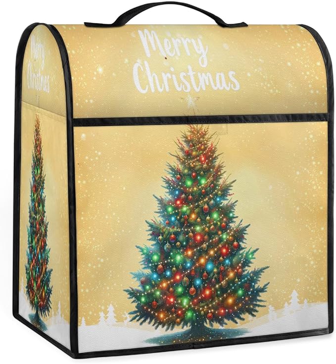cfpolar Kitchen Aid Mixer Cover Compatible with 6-8 Quarts Christmas Tree Xmas Stand Mixer Cover Kitchen Aid Mixers Accessories Appliance Organizer Bag Dust Covers with Zipper Pocket