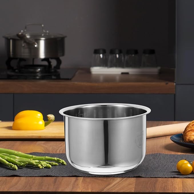 Ciieeo Rice Cooker Pot Inner Stainless Steel Inner Cooking Pot 3L Rice Cooker Inner Tank Cooker Liner Container Cooker Inner Pot Electric Pressure Cooker Pot for Kitchen