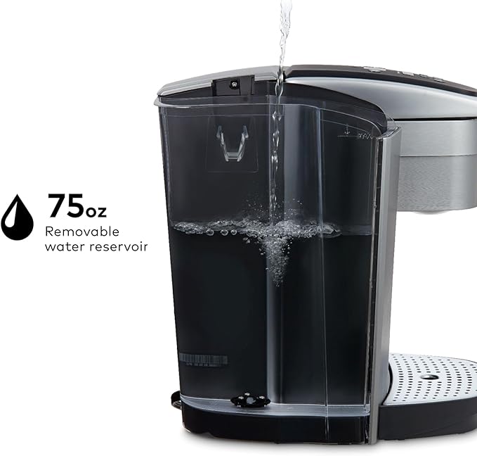 Keurig K-Elite Single Serve K-Cup Pod Coffee Maker with Strength and Temperature Control Iced Coffee Capability 8 to 12oz Brew Size Programmable Brushed Silver