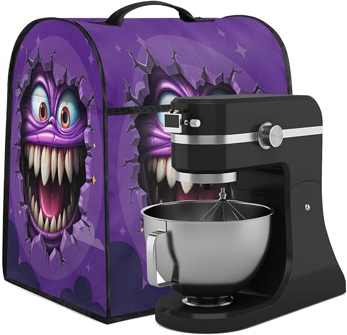 cfpolar Kitchen Aid Mixer Cover Compatible with 6-8 Quarts Halloween Monsters Stand Mixer Cover Kitchen Aid Mixers Accessories Appliance Organizer Bag Dust Covers with Zipper Pocket