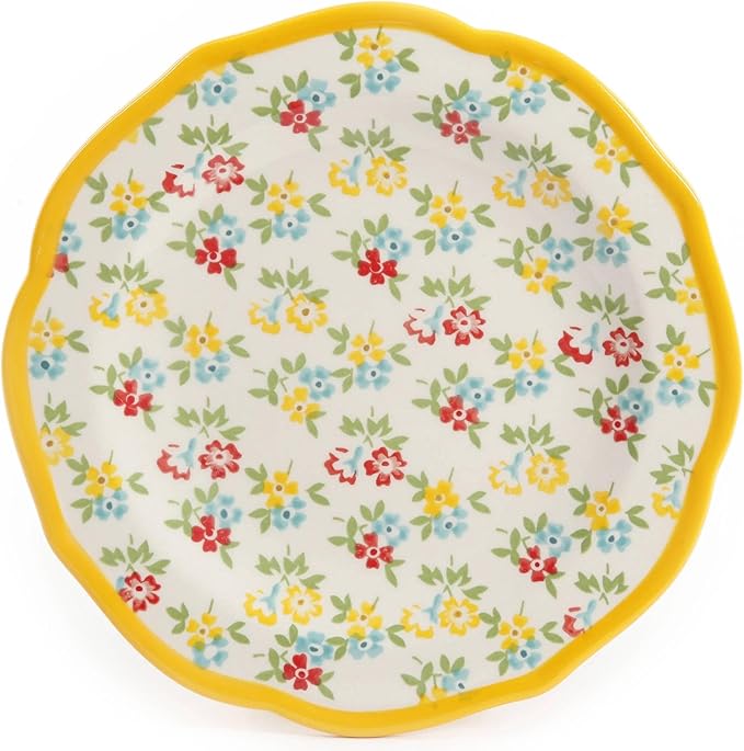 12-Piece Stoneware Dinnerware Set Multicolor Pattern Service for 4