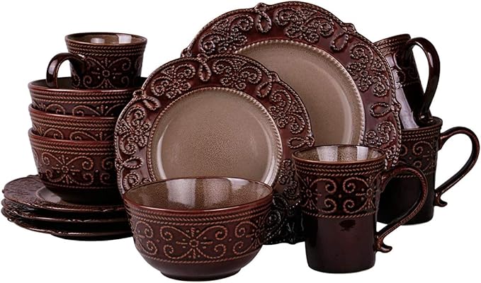 Salia Stoneware Dinnerware Set - 16 Piece