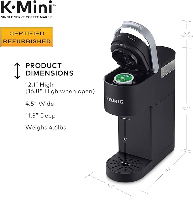 Keurig K-Mini Coffee Maker Certified Refurbished Black (Renewed)