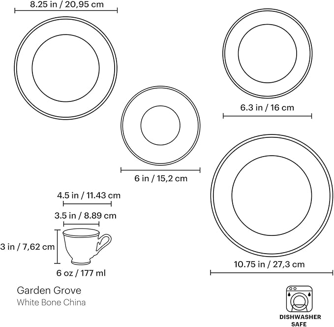 Lenox Garden Grove 5-Piece Place Setting White - 6 ounces