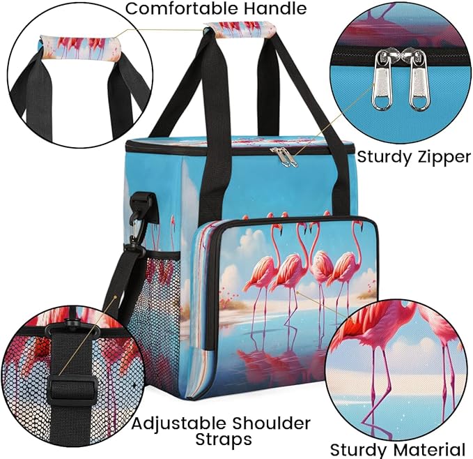 Love Flamingo Blue Coffee Maker Carrying Bag for Keurig K-Mini or K-Mini Plus Storage Portable Coffee Maker Travel Bag