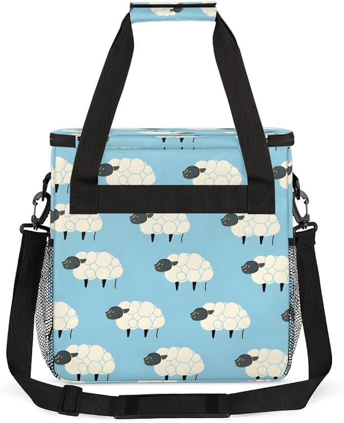 Black Sheep Coffee Maker Carrying Bag Cartoon Sheep Travel Storage Bag Compatible with K-Mini or K-Mini Plus Single Serve Coffee Brewer Carrying Case with Multiple Pockets &amp Shoulder Strap