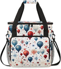 4th of JulyBalloons Coffee Maker Carrying Bag Portable Travel Storage Tote Bag Compatible with K-Mini or K-Mini Plus Single Serve Coffee Brewer Carrying Case with Multiple Pockets &amp Shoulder St