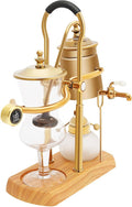 Golden Siphon Coffee Brewer Belgium Royal Family Balance Syphon Coffee Maker Elegant Retro Vintage Coffee Maker Vacuum Brewing System (400ml/13.53oz)