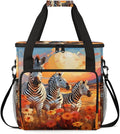 Sunset Zebra Coffee Maker Carrying Bag Chrysanthemum Travel Storage Bag Compatible with K-Mini or K-Mini Plus Single Serve Coffee Brewer Carrying Case with Multiple Pockets &amp Shoulder Strap