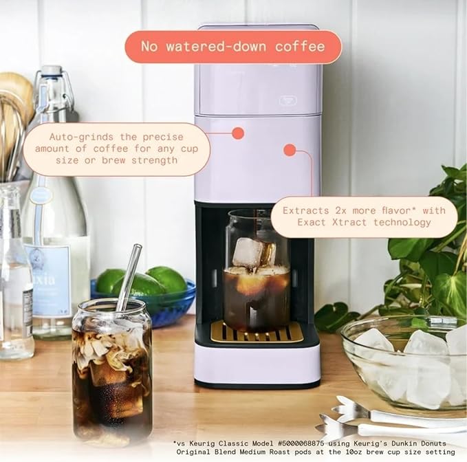 Programmable Single Serve Coffee Maker with Integrated Burr Grinder Touch Controls Fresh Custom Brew Compact Design Easy to Use