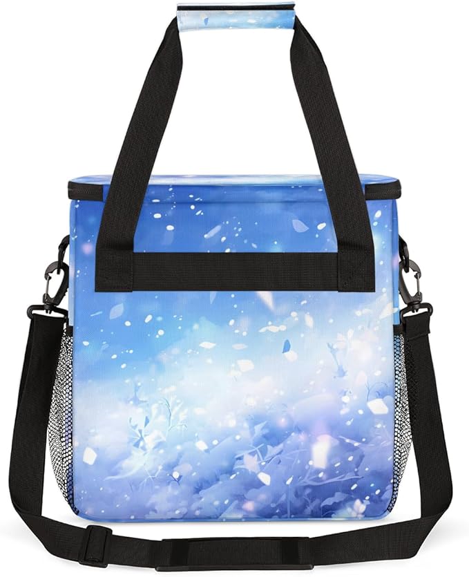 Glitter Coffee Maker Carrying Bag Sky blue Portable Travel Storage Tote Bag Compatible with K-Mini or K-Mini Plus Single Serve Coffee Brewer Carrying Case with Multiple Pockets &amp Shoulder Strap