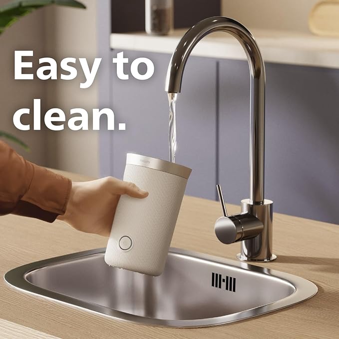 Philips Baristina Milk Frother - Foam milk perfectly. Hot and Cold. Dairy and Non-Dairy. Easy to Clean. for Philips Baristina Espresso Machines. Black (BAR311/60)
