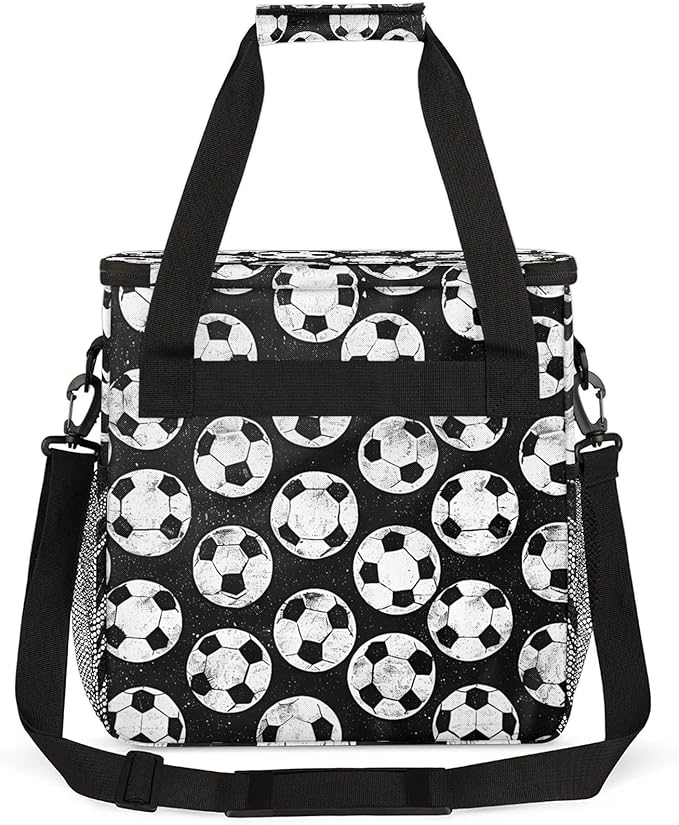 Soccer Travel Coffee Maker Carrying Bag Large Organizer Storage Tote Bag Insulated Reusable Cooler Grocery Bags