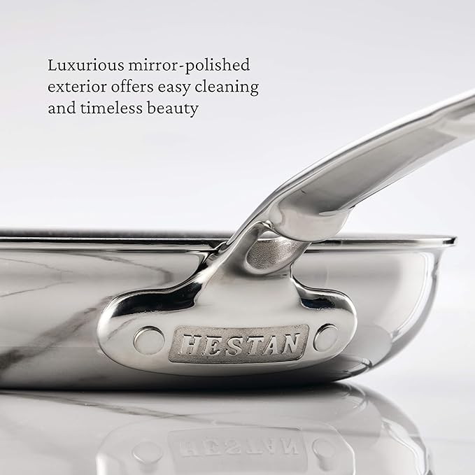 Hestan ProBond Luxe 10-Piece Cookware Set Professional Clad Stainless Steel ProCore Tri-Ply Clad Construction Polished Exterior Induction &amp Oven Safe