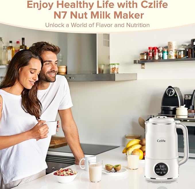 N7 Nut Milk Maker 50oz (1.5L) Automatic Soy Milk Maker Machine for Homemade Oat Milk Nutmilk Juice Milkshake Baby Food Grains Almonds Milk Maker with Delay Start/Keep Warm/Clean