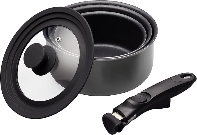 MasterClass Smart Space 3 Piece Non-Stick Induction Saucepan Set